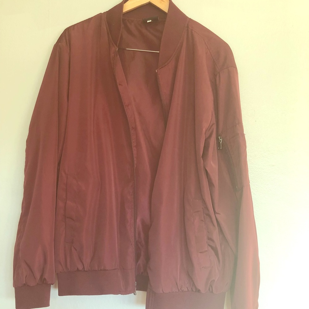 Maroon/Crimson/Red Bomber Jacket